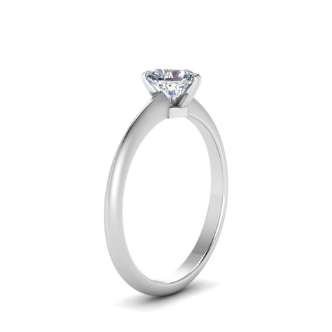 Heart Shaped Solitaire Knife Edge Engagement Ring