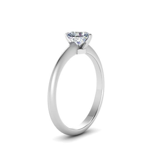 Heart Shaped Solitaire Knife Edge Engagement Ring