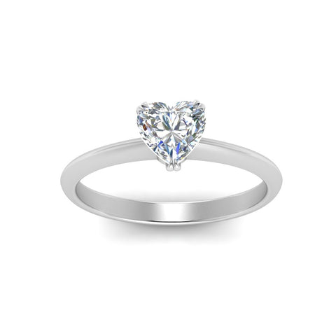 Heart Shaped Solitaire Knife Edge Engagement Ring