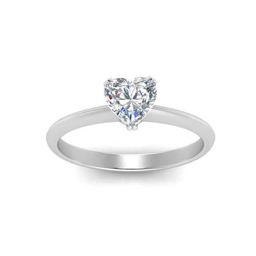 Heart Shaped Solitaire Knife Edge Engagement Ring