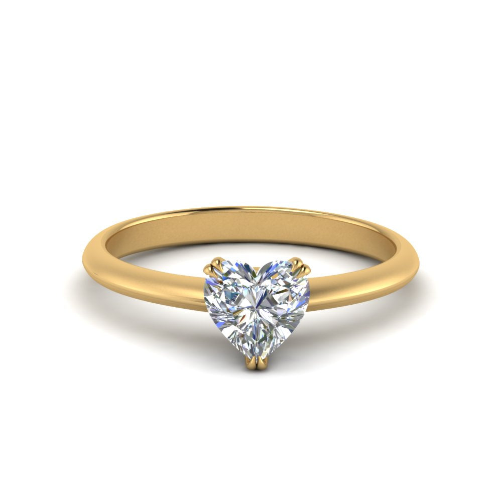 Heart Shaped Solitaire Knife Edge Engagement Ring