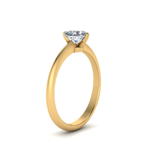 Heart Shaped Solitaire Knife Edge Engagement Ring