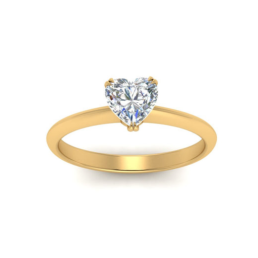 Heart Shaped Solitaire Knife Edge Engagement Ring