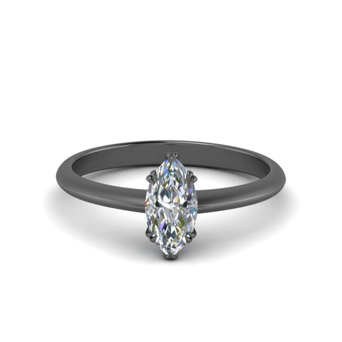 Marquise Cut Solitaire Knife Edge Engagement Ring