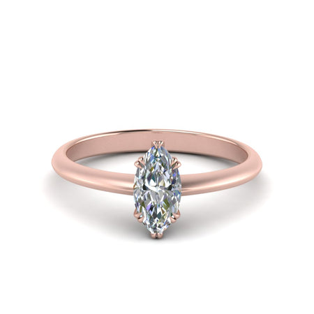 Marquise Cut Solitaire Tapered Edge Engagement Ring