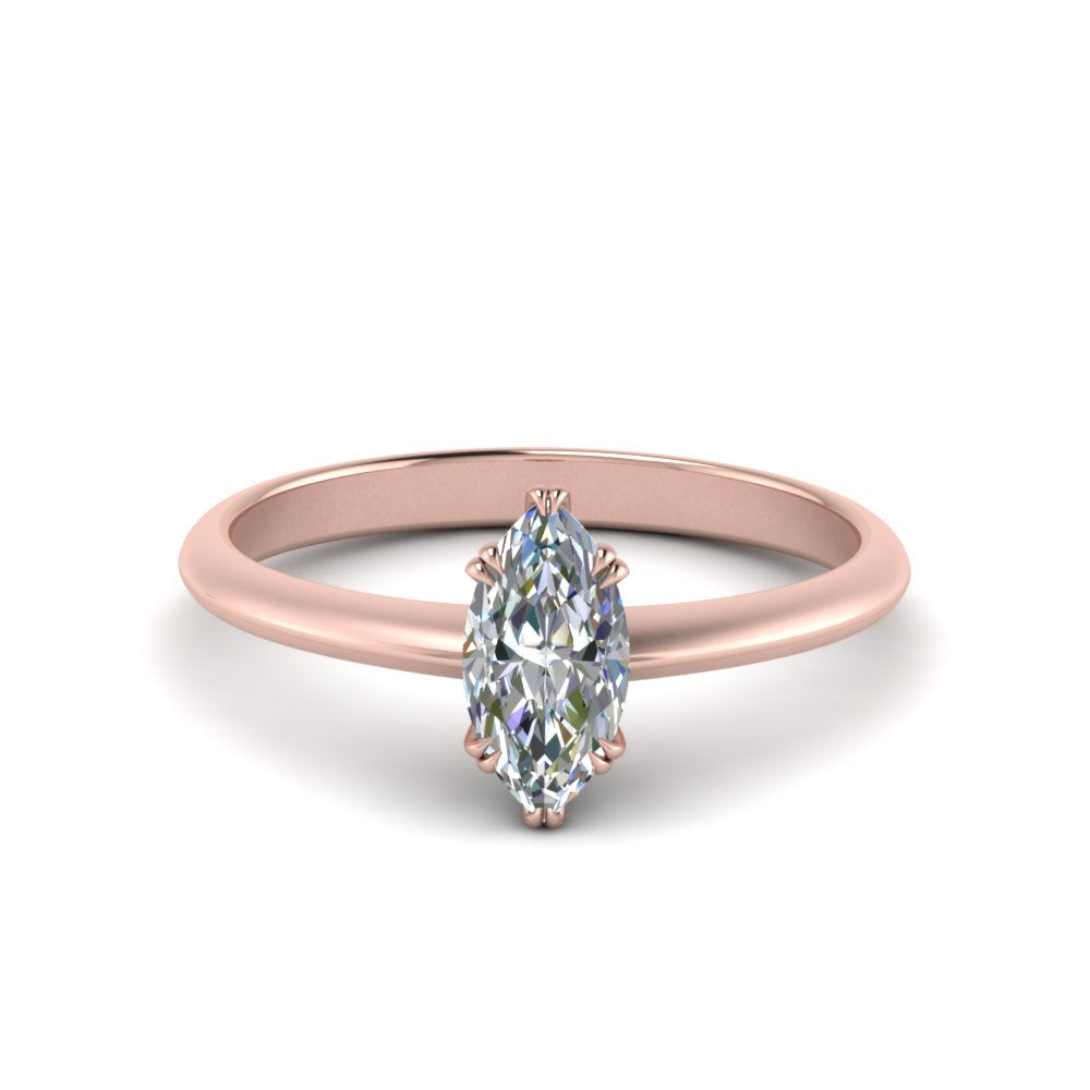 Marquise Cut Solitaire Knife Edge Engagement Ring