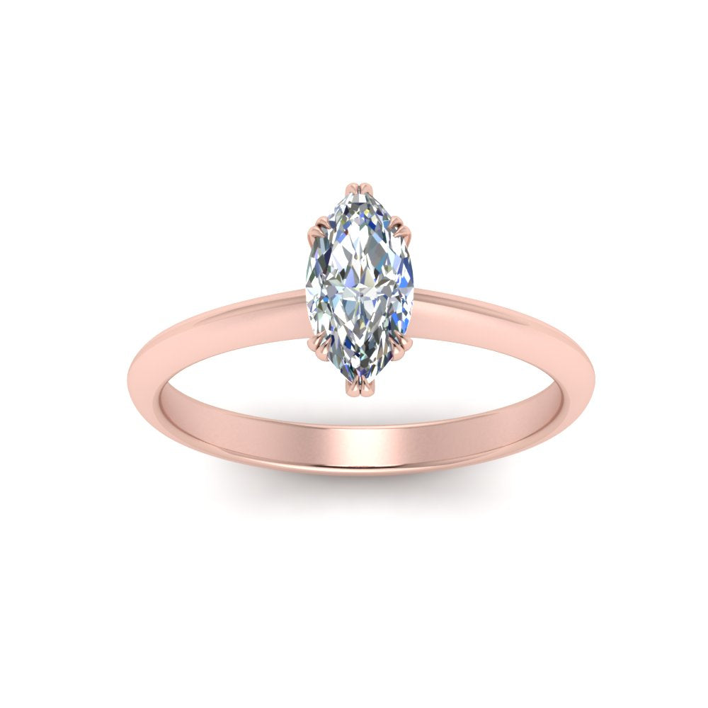 Marquise Cut Solitaire Knife Edge Engagement Ring