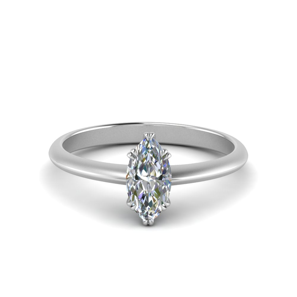 Marquise Cut Solitaire Knife Edge Engagement Ring