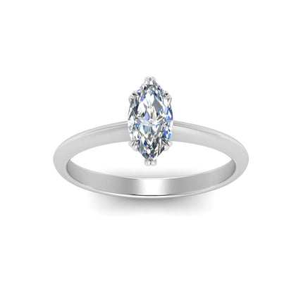 Marquise Cut Solitaire Knife Edge Engagement Ring
