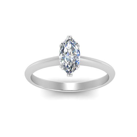 Marquise Cut Solitaire Knife Edge Engagement Ring