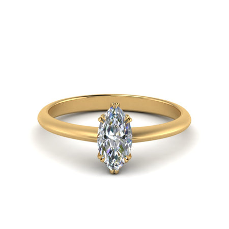 Marquise Cut Solitaire Tapered Edge Engagement Ring