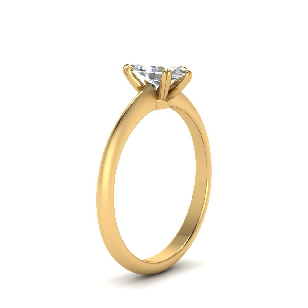 Marquise Cut Solitaire Knife Edge Engagement Ring