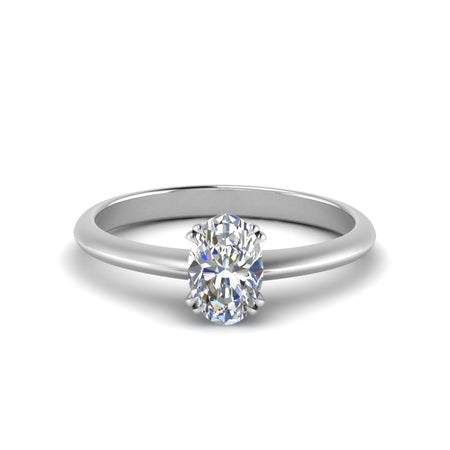 Oval Shaped Solitaire Knife Edge Engagement Ring