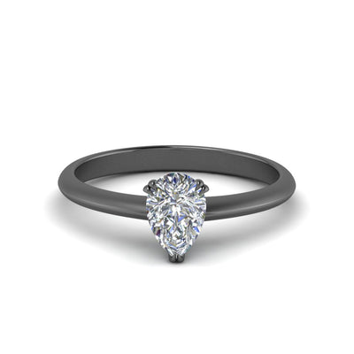 Pear Shaped Solitaire Knife Edge Engagement Ring