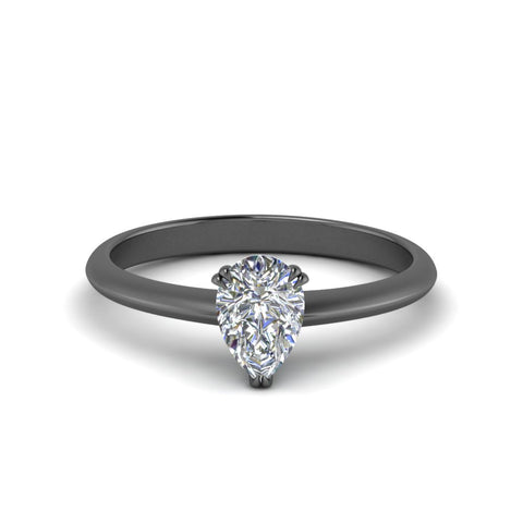 Pear Shaped Solitaire Knife Edge Engagement Ring