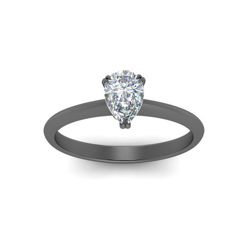 Pear Shaped Solitaire Knife Edge Engagement Ring
