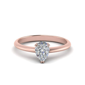 Pear Shaped Solitaire Knife Edge Engagement Ring