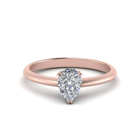 Pear Shaped Solitaire Knife Edge Engagement Ring