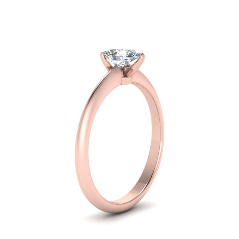 Pear Shaped Solitaire Knife Edge Engagement Ring