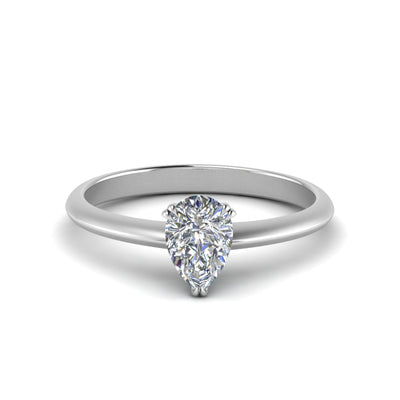 Pear Shaped Solitaire Knife Edge Engagement Ring