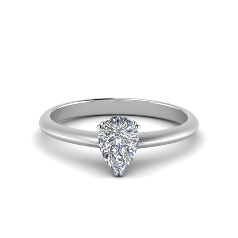 Pear Shaped Solitaire Knife Edge Engagement Ring