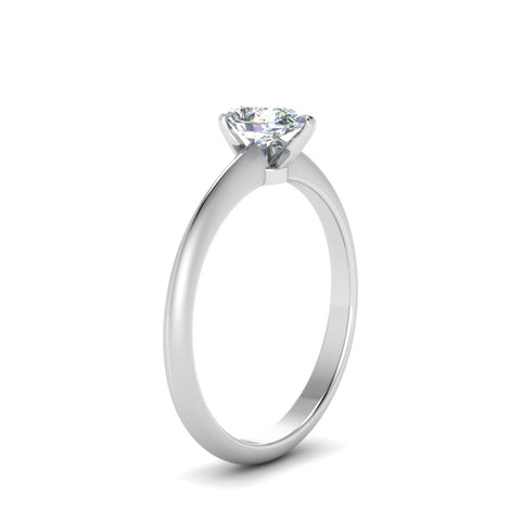 Pear Shaped Solitaire Knife Edge Engagement Ring