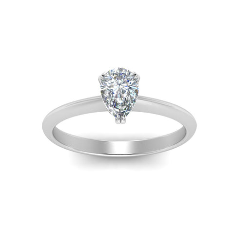 Pear Shaped Solitaire Knife Edge Engagement Ring