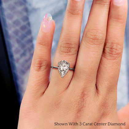 Pear Shaped Solitaire Knife Edge Engagement Ring