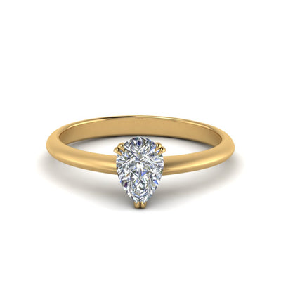 Pear Shaped Solitaire Knife Edge Engagement Ring