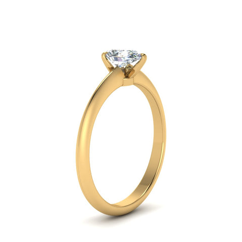 Pear Shaped Solitaire Knife Edge Engagement Ring