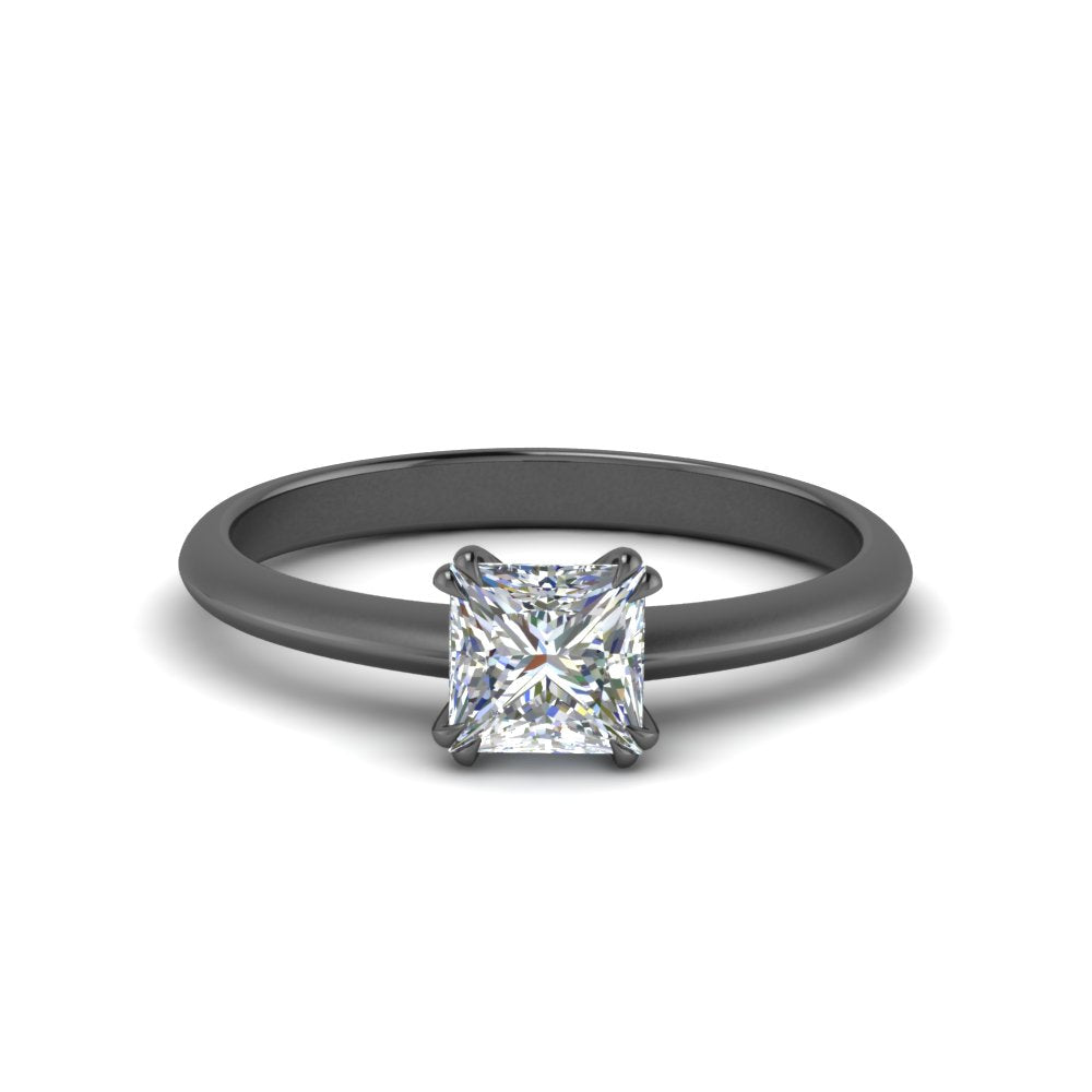 Princess Cut Solitaire Knife Edge Engagement Ring