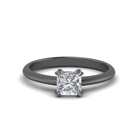 Princess Cut Solitaire Knife Edge Engagement Ring