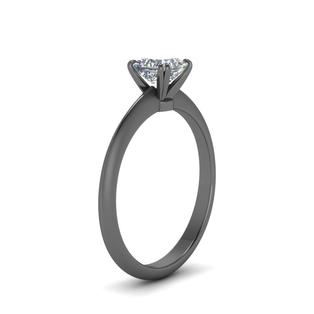 Princess Cut Solitaire Knife Edge Engagement Ring