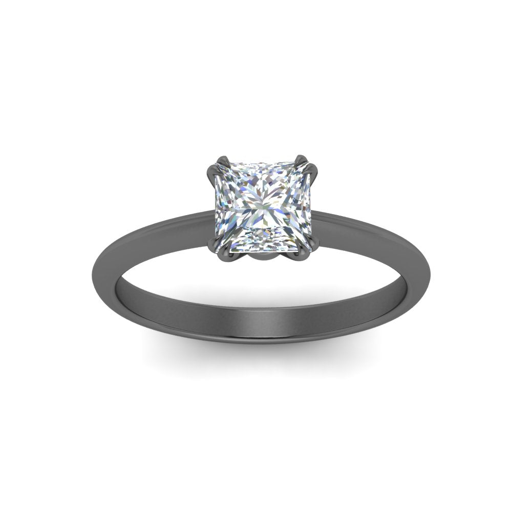 Princess Cut Solitaire Knife Edge Engagement Ring