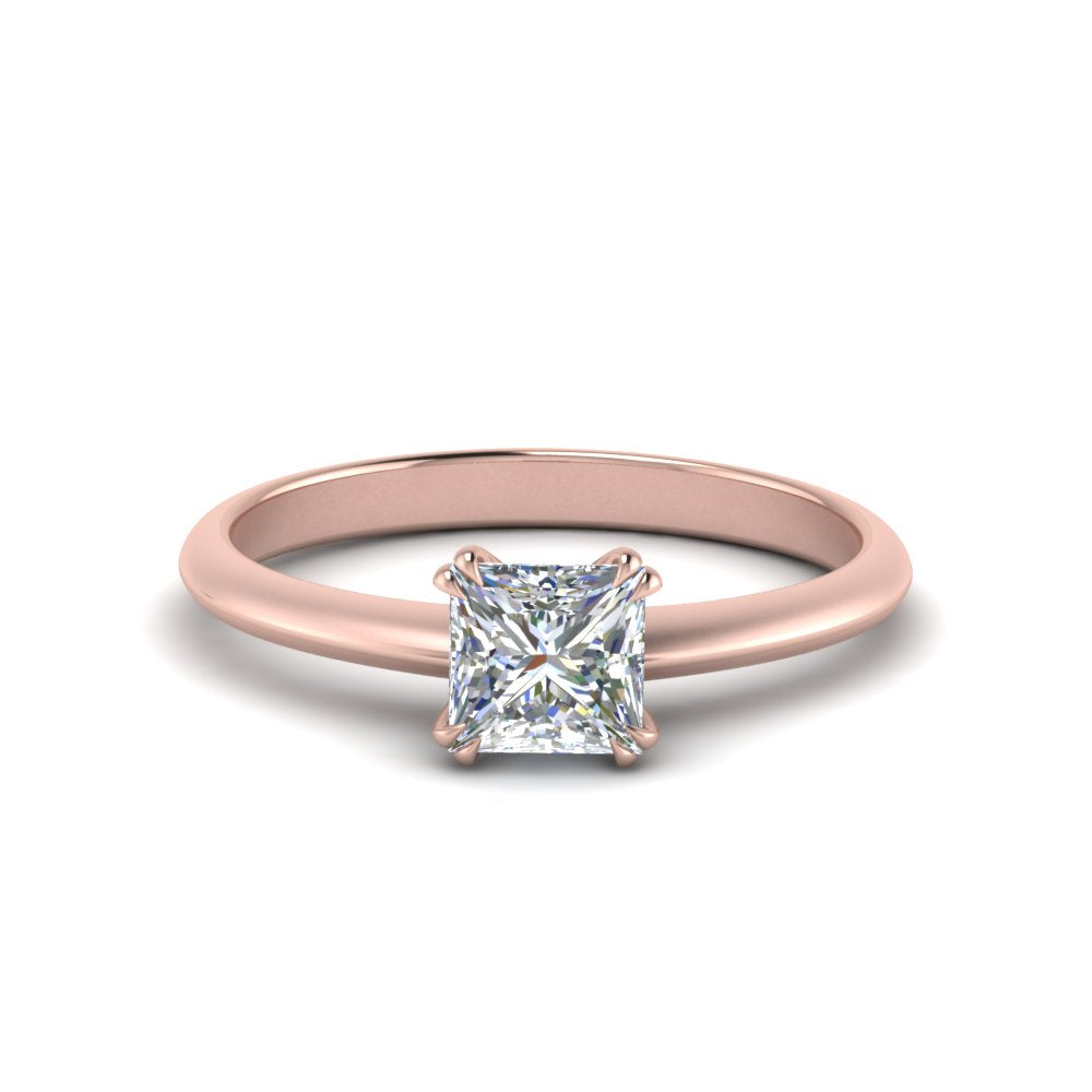 Princess Cut Solitaire Knife Edge Engagement Ring
