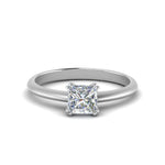Load image into Gallery viewer, Princess Cut Solitaire Knife Edge Engagement Ring
