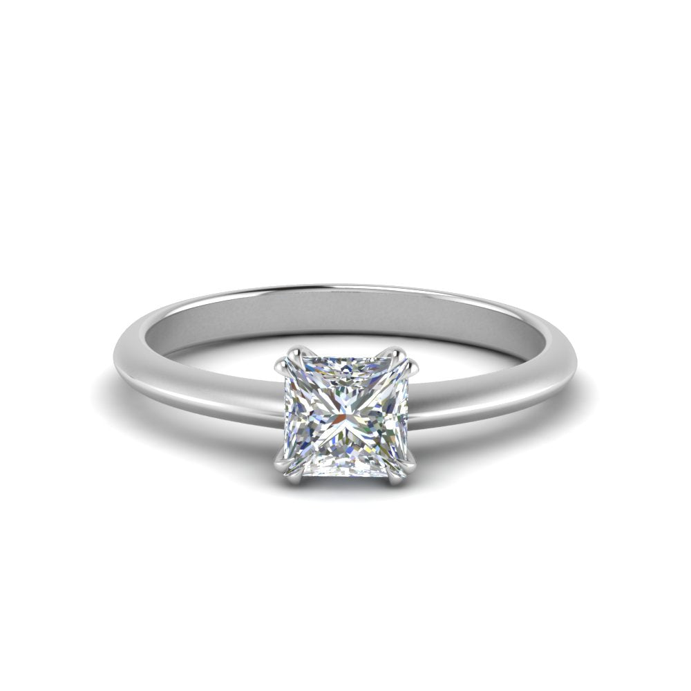 Princess Cut Solitaire Knife Edge Engagement Ring