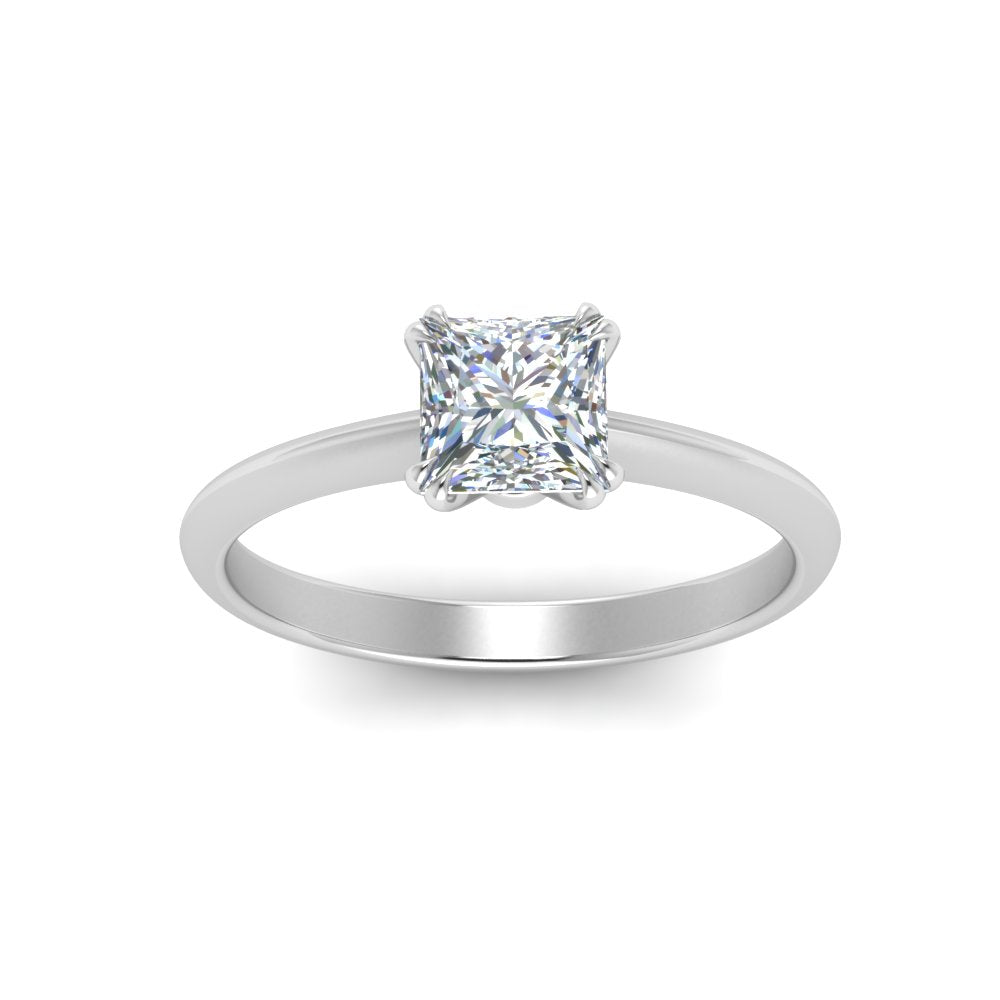 Princess Cut Solitaire Knife Edge Engagement Ring