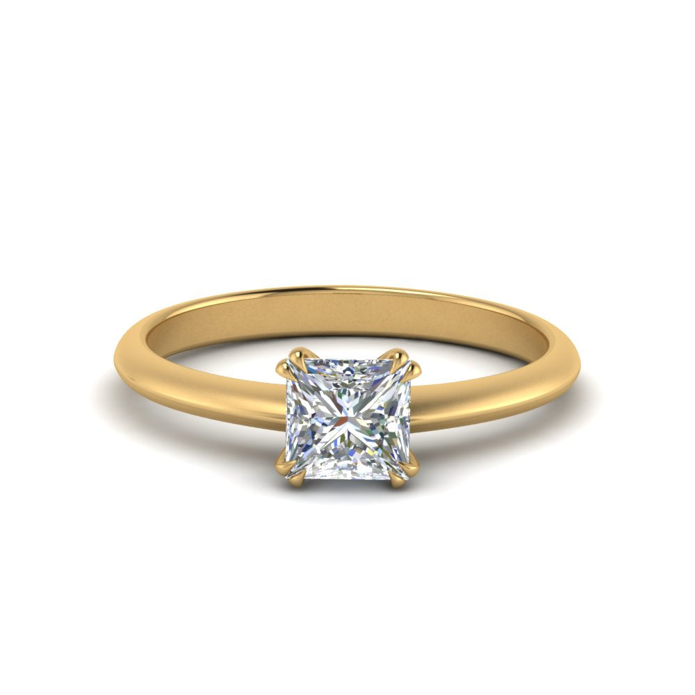 Princess Cut Solitaire Knife Edge Engagement Ring