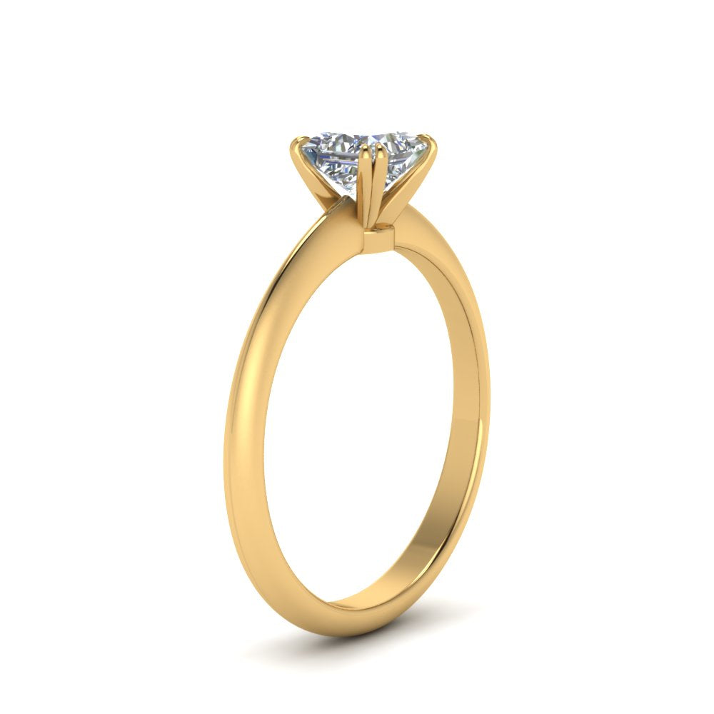 Princess Cut Solitaire Knife Edge Engagement Ring