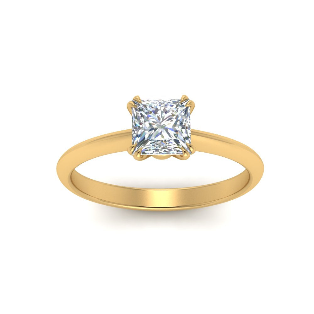 Princess Cut Solitaire Knife Edge Engagement Ring
