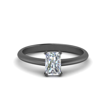 Knife Edge Radiant Cut Solitaire Diamond Engagement Ring