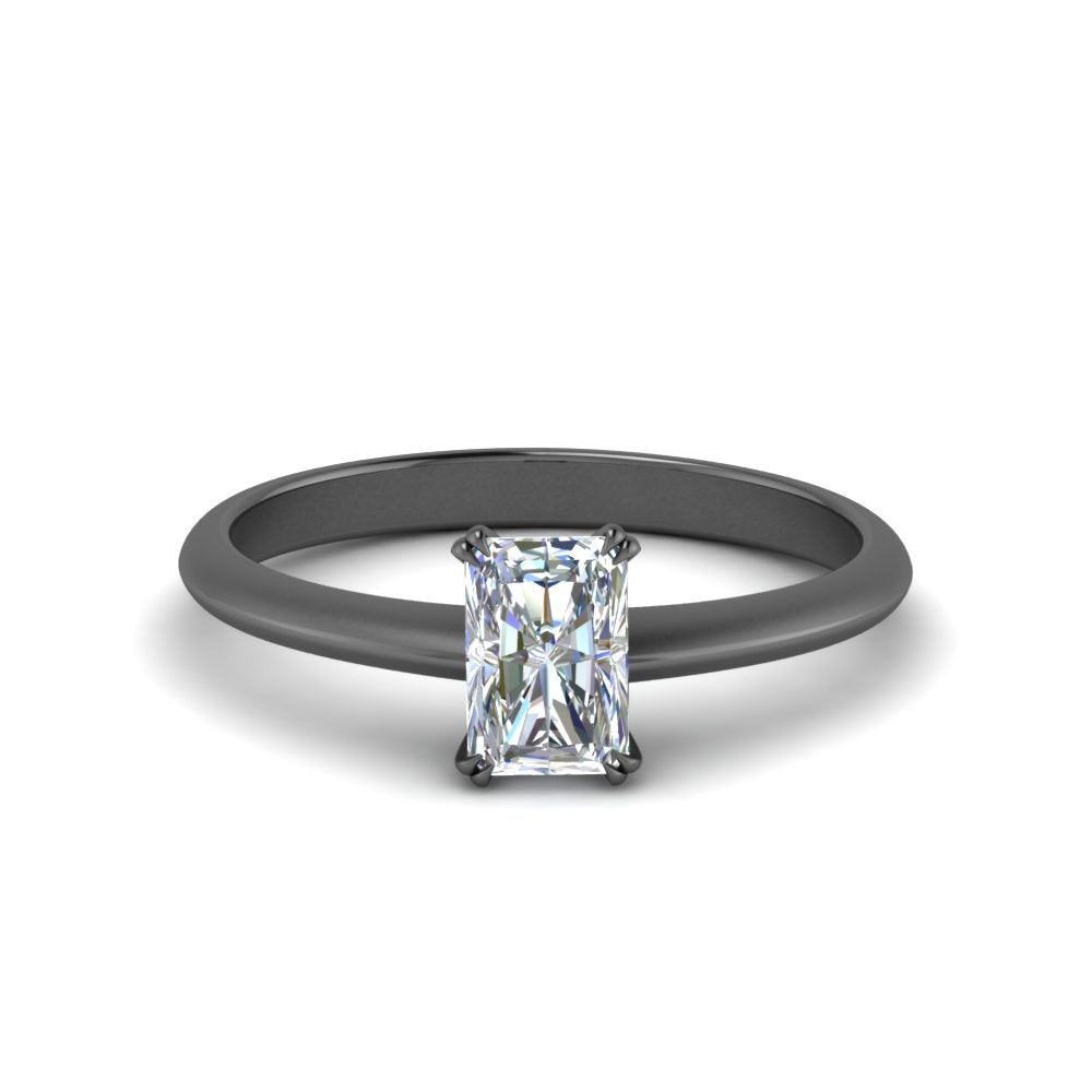Radiant Cut Solitaire Knife Edge Engagement Ring
