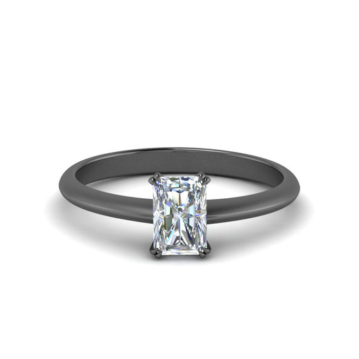 Radiant Cut Solitaire Knife Edge Engagement Ring