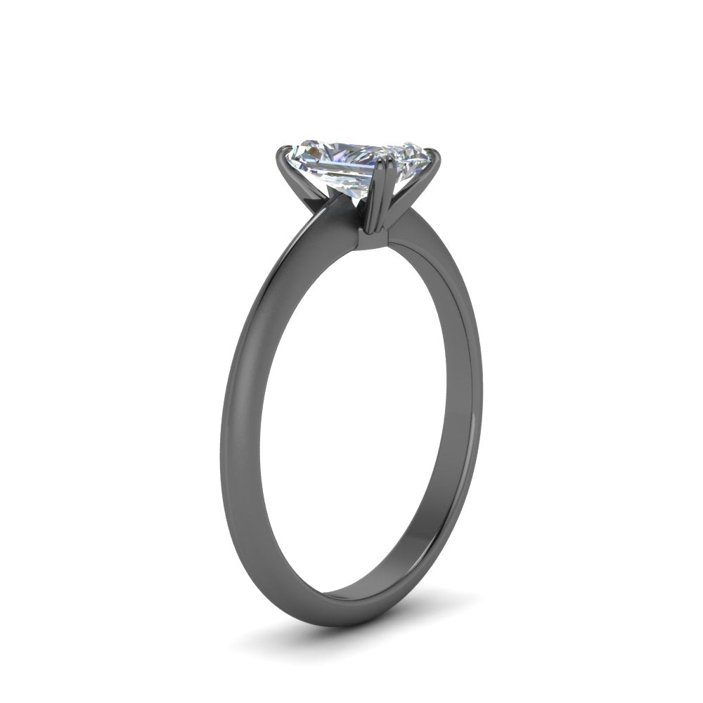 Radiant Cut Solitaire Knife Edge Engagement Ring