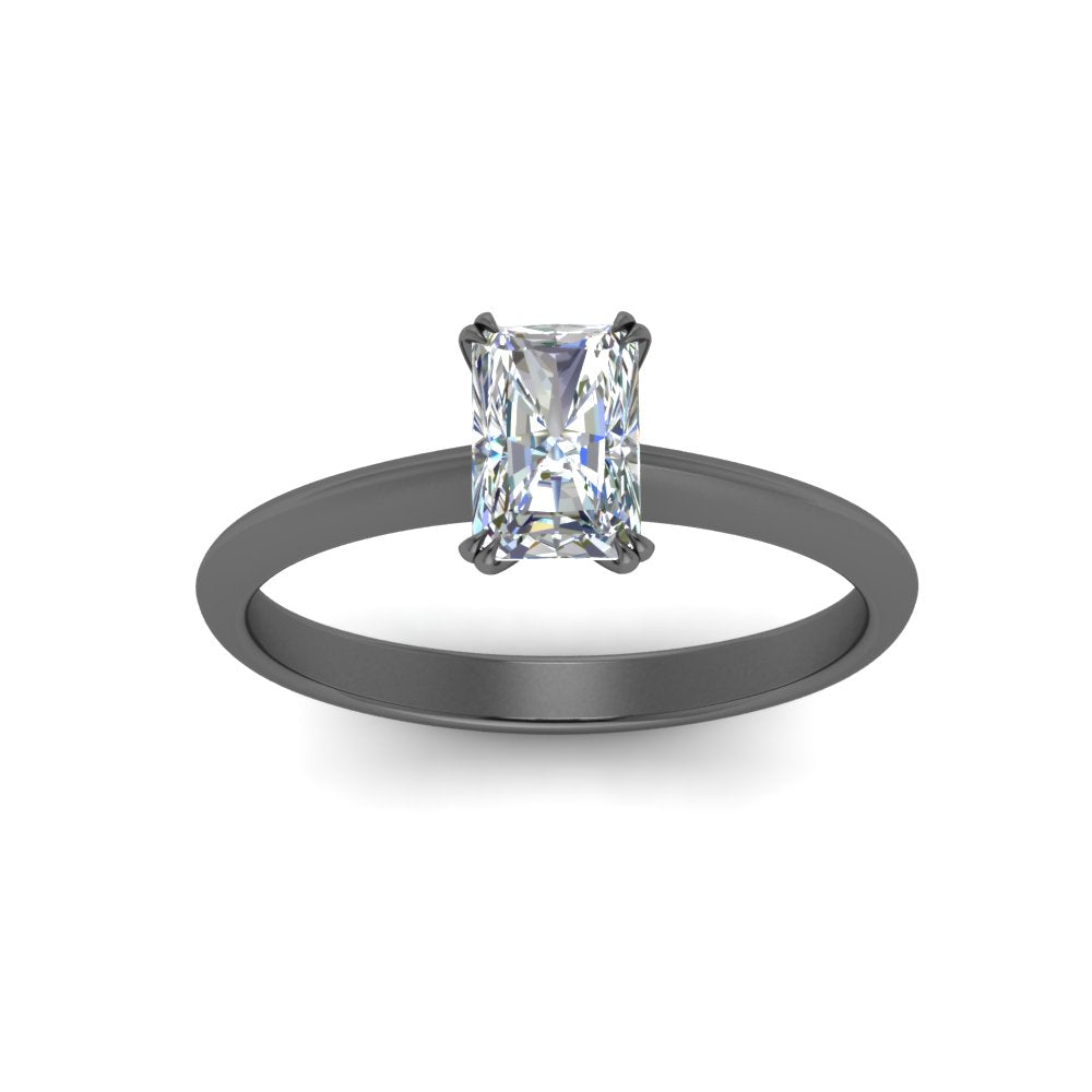 Radiant Cut Solitaire Knife Edge Engagement Ring