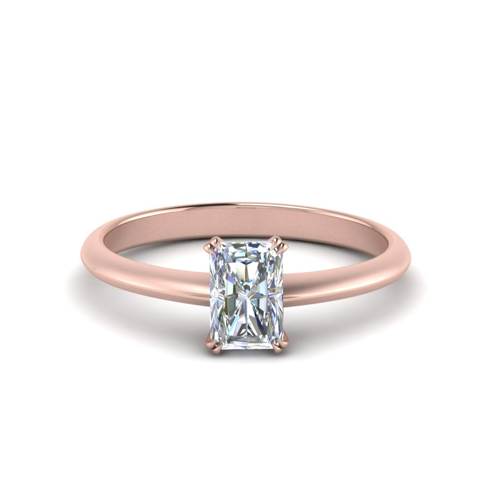 Radiant Cut Solitaire Knife Edge Engagement Ring