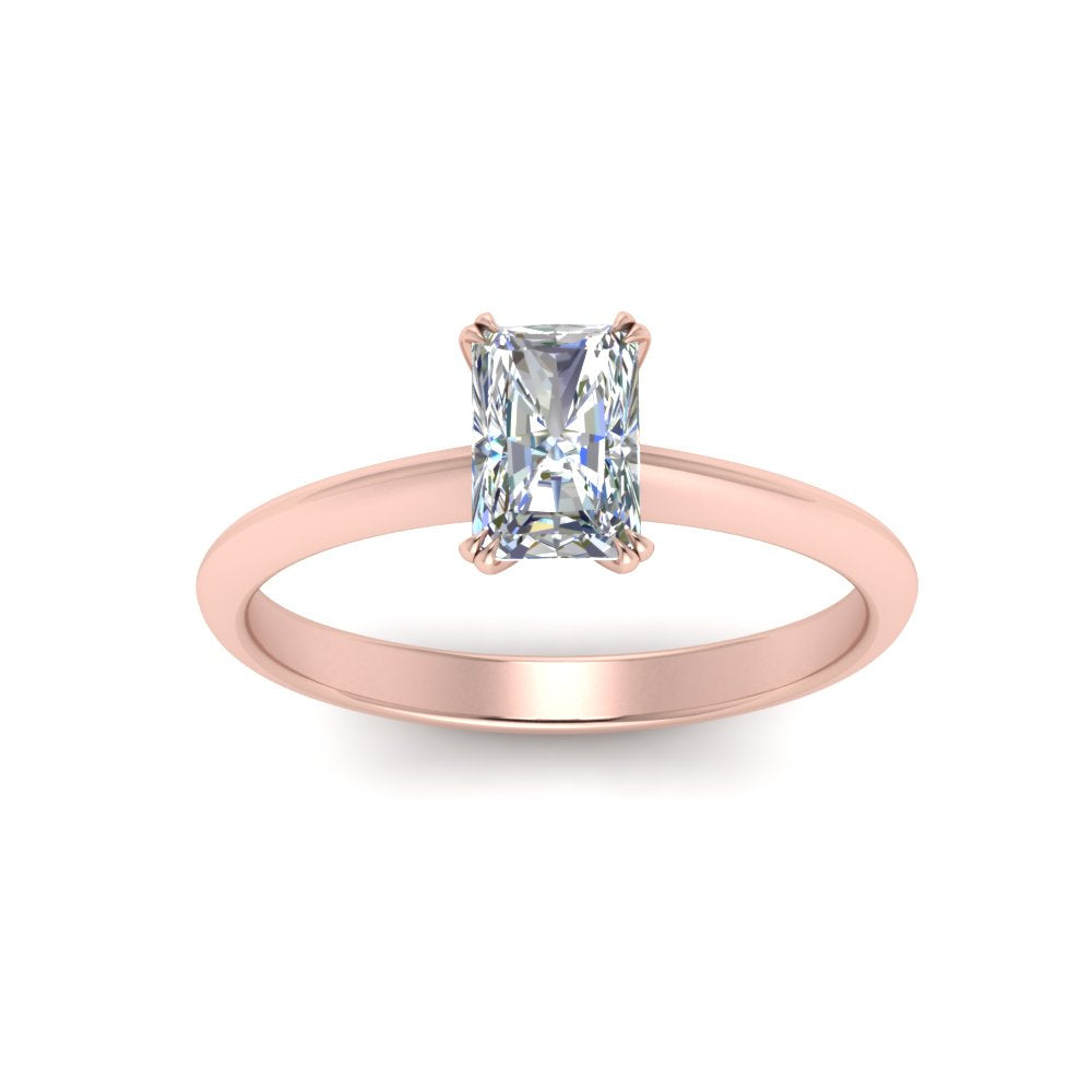 Radiant Cut Solitaire Knife Edge Engagement Ring