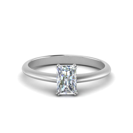Knife Edge Radiant Cut Solitaire Diamond Engagement Ring