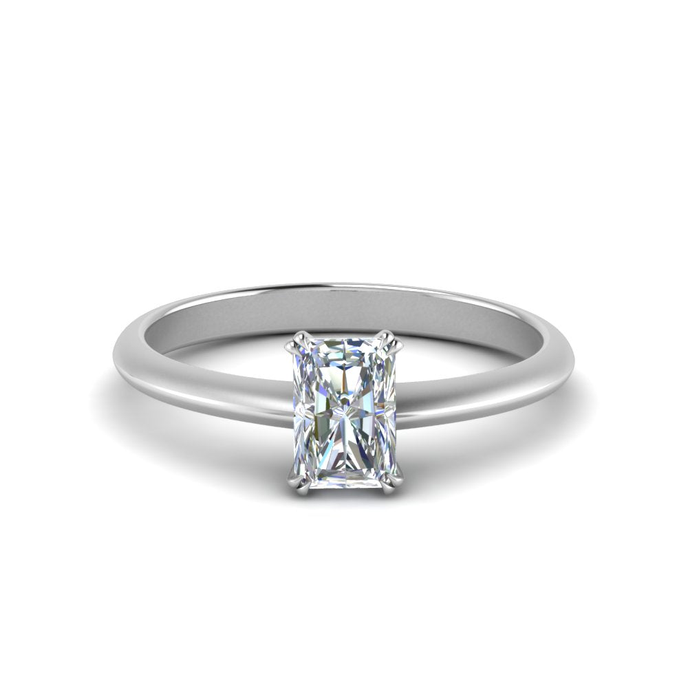 Radiant Cut Solitaire Knife Edge Engagement Ring